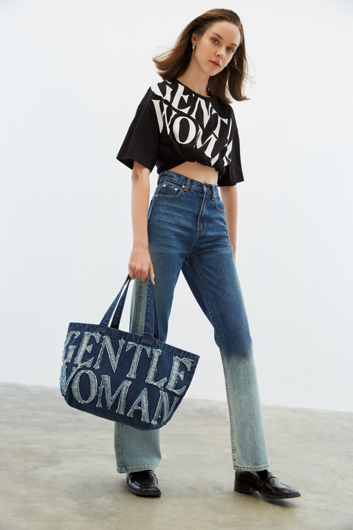 GW Denim Tote Bag : Navy-0