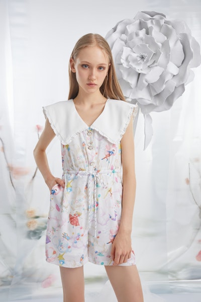 The Highest Height Collared Playsuit - GWJ008