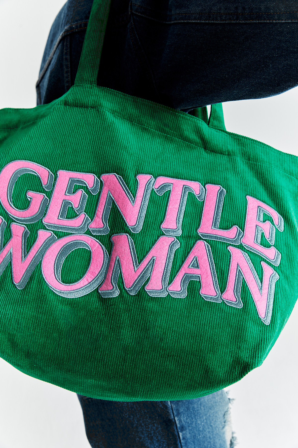 GENTLEWOMAN Corduroy Tote : Green-1