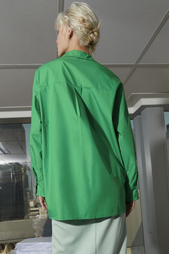 New Normal Oversized Longsleeve Shirt : Green - GKT510.1 - image