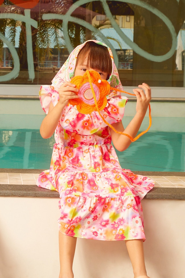Flower Beam Knit Bag - LEC004 - image