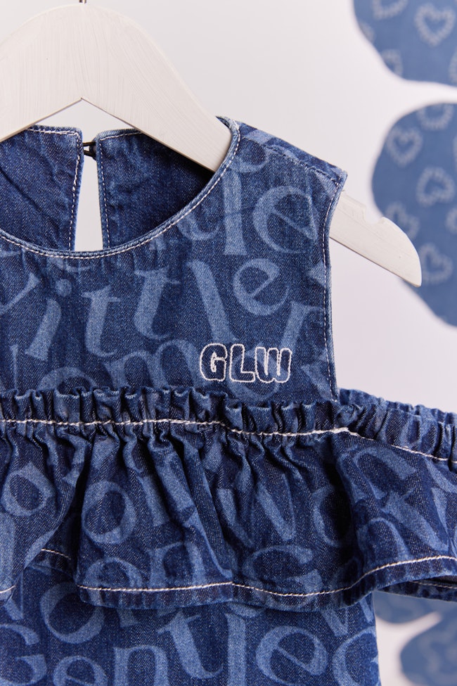 Denim Bustier With Shoulder Cutouts Top - LDT007 - image