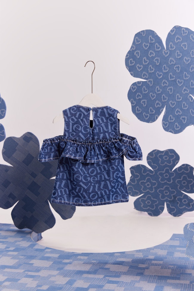 Denim Bustier With Shoulder Cutouts Top - LDT007 - image