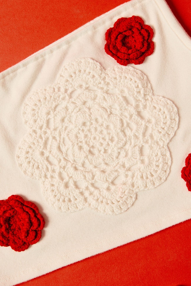 Crochet Flower One Shoulder Top - LCT027 - image