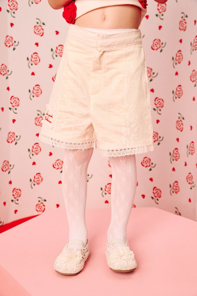 Beige Petal Mosaic Shorts - LMS009 - image