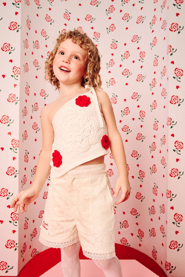 Beige Petal Mosaic Shorts - LMS009 - image