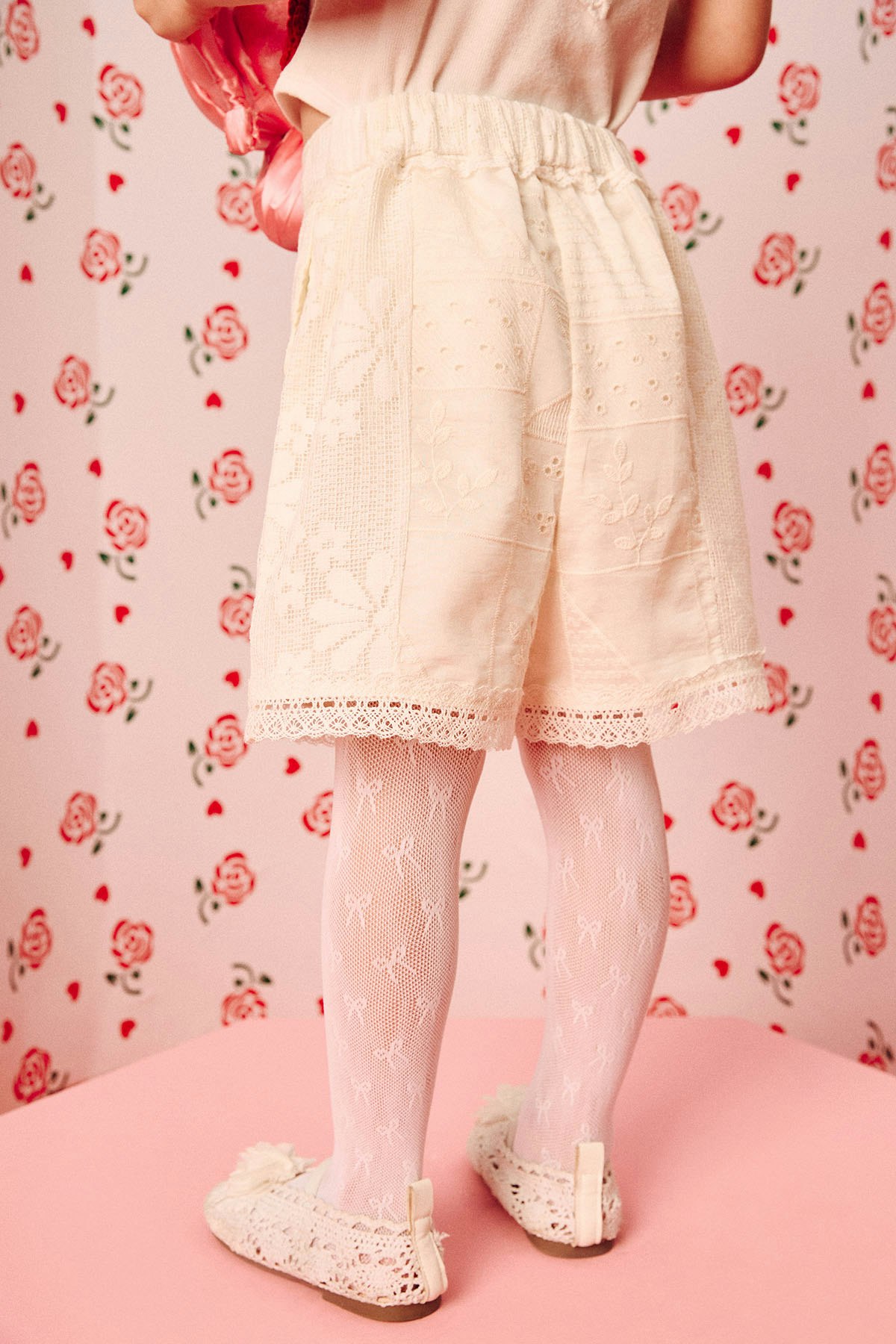Beige Petal Mosaic Shorts - LMS009 - image