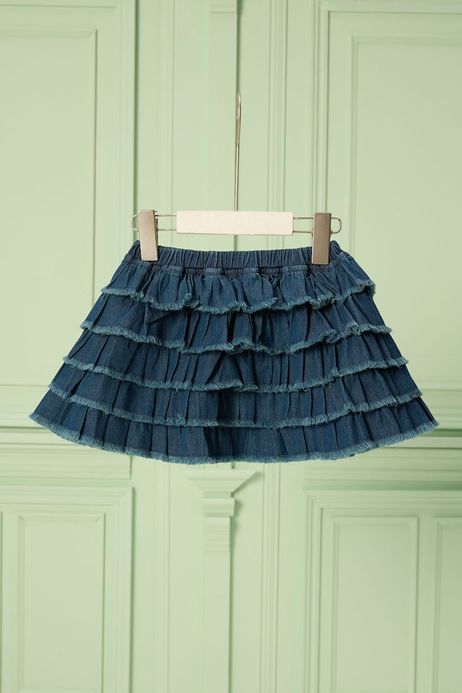 Denim Cascade Mini Skirt - LAK006 - image