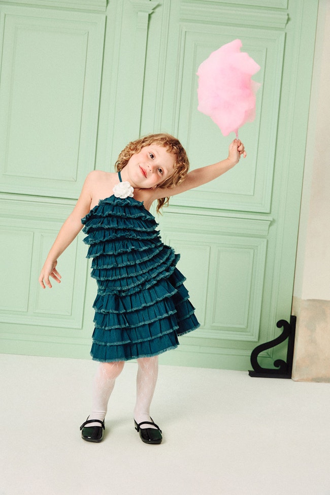 Denim Cascade Mini Skirt - LAK006 - image