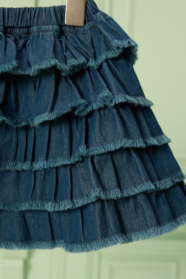 Denim Cascade Mini Skirt - LAK006 - image