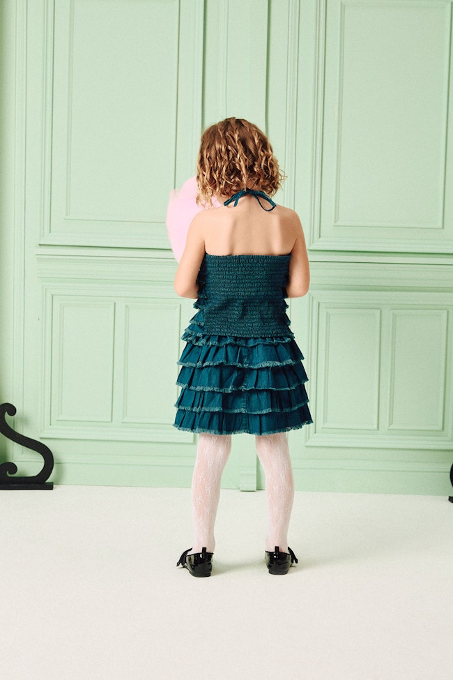 Denim Cascade Mini Skirt - LAK006 - image