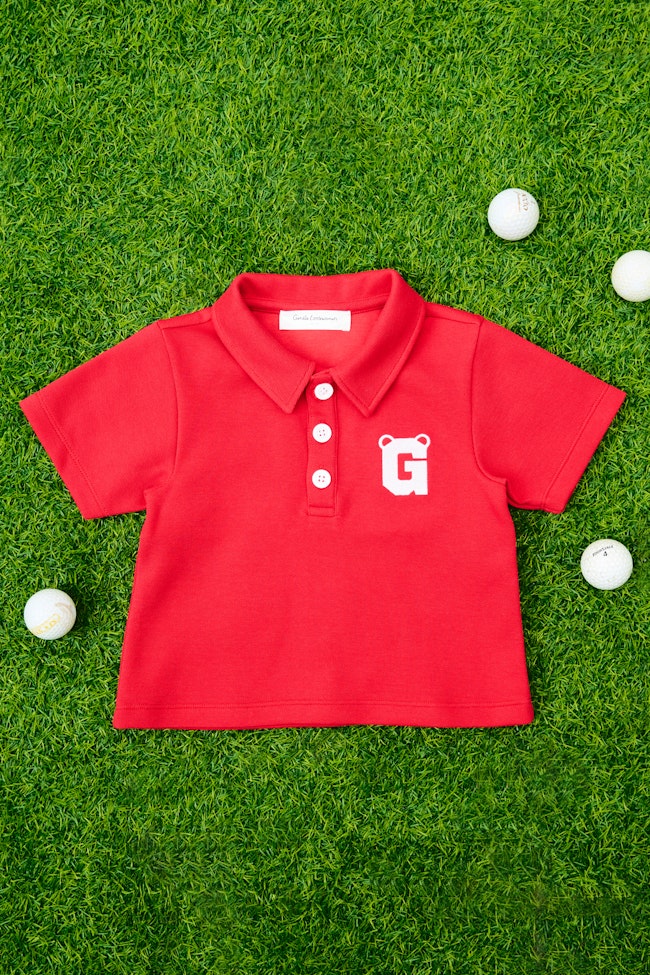 Glowdy Bear Short Sleeves Polo Shirt : Red - LMT121 - image