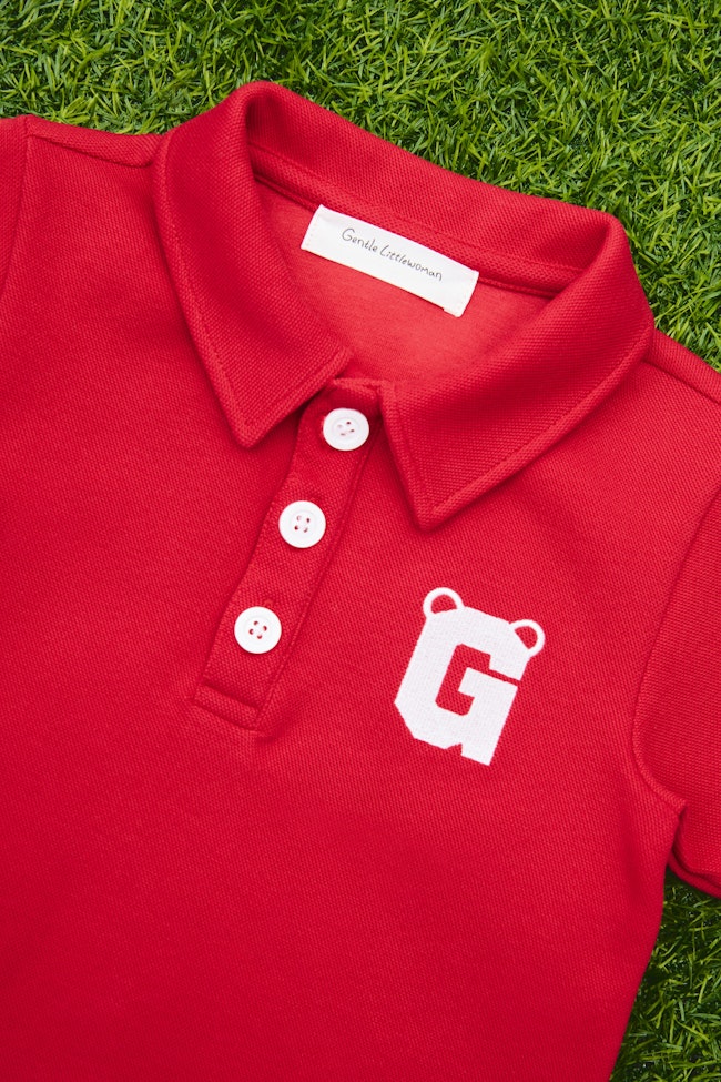Glowdy Bear Short Sleeves Polo Shirt : Red - LMT121 - image