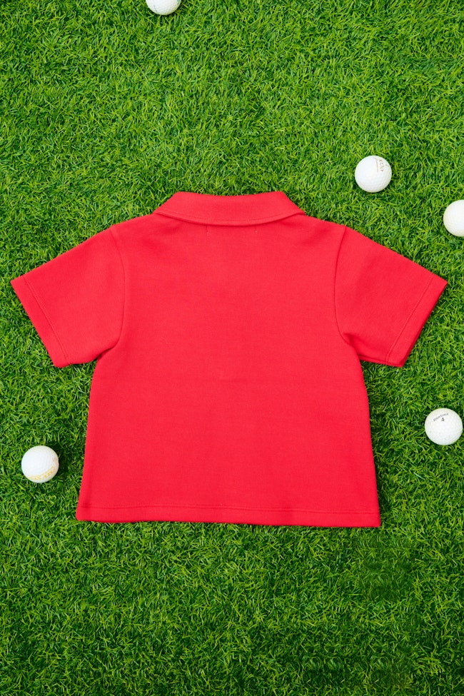 Glowdy Bear Short Sleeves Polo Shirt : Red - LMT121 - image
