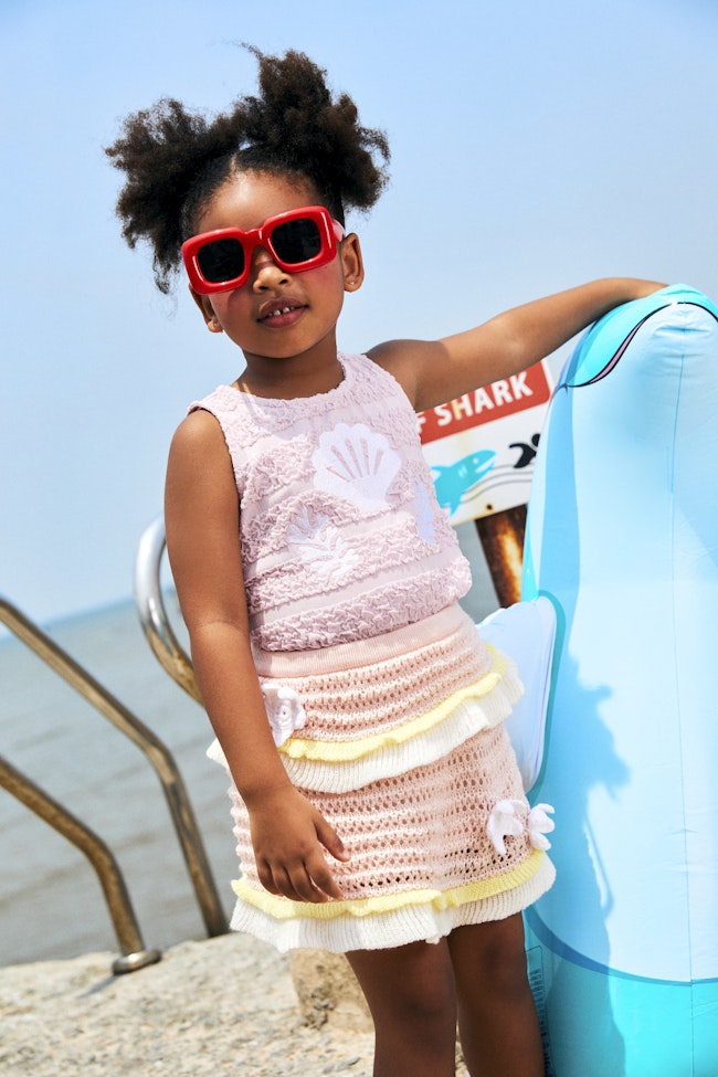 Coral Hue Knit Skirt - LEK018 - image