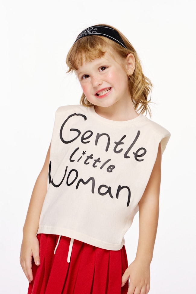 GLW Padded Shoulder T-shirt : Cream - LTT002 - image