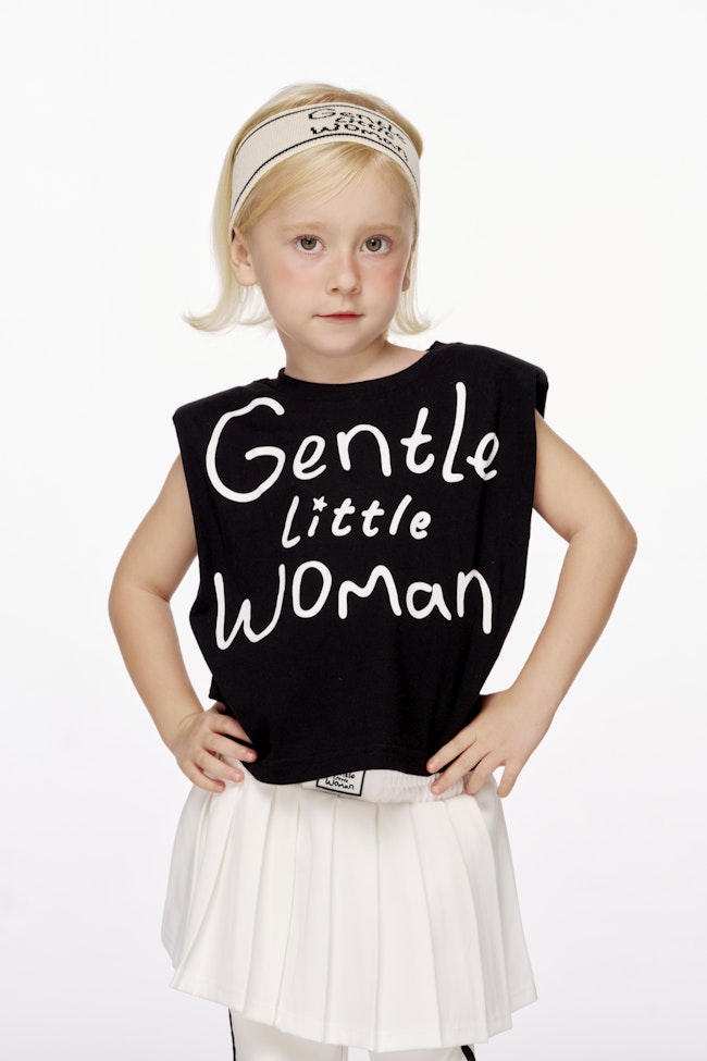 GLW Padded Shoulder T-shirt : Black - LTT055 - image
