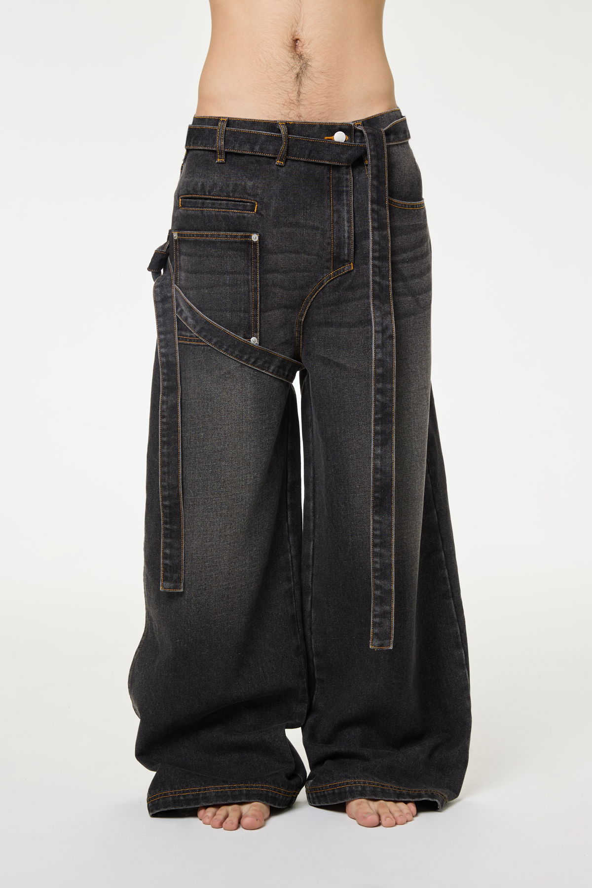 Jeans Women's Baggy Jeans Fancy Damage Jeans Side Slit Jeans