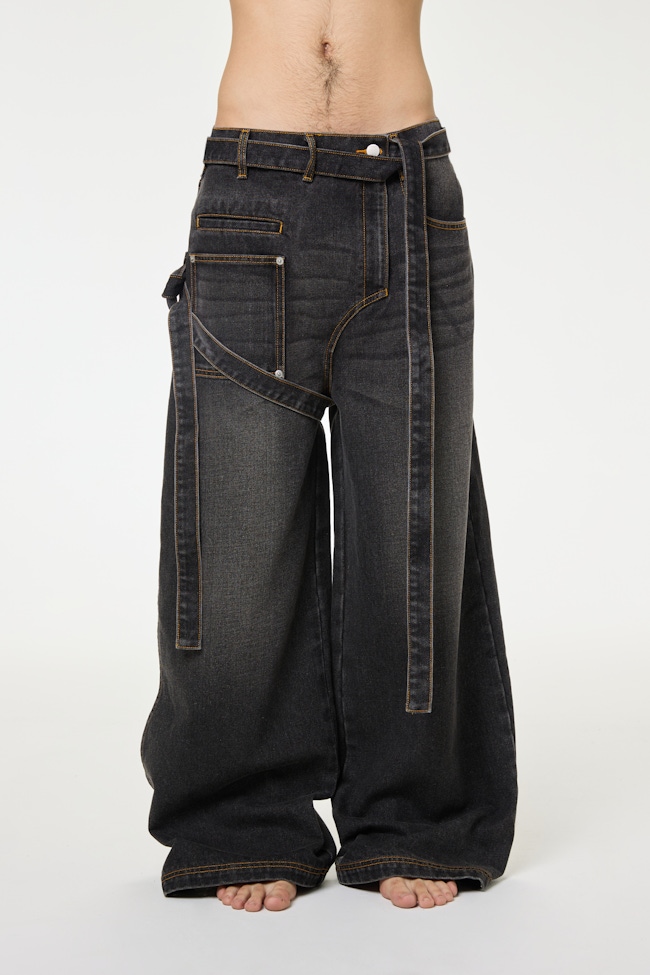 Jeans Women's Baggy Jeans Fancy Damage Jeans Side Slit Jeans