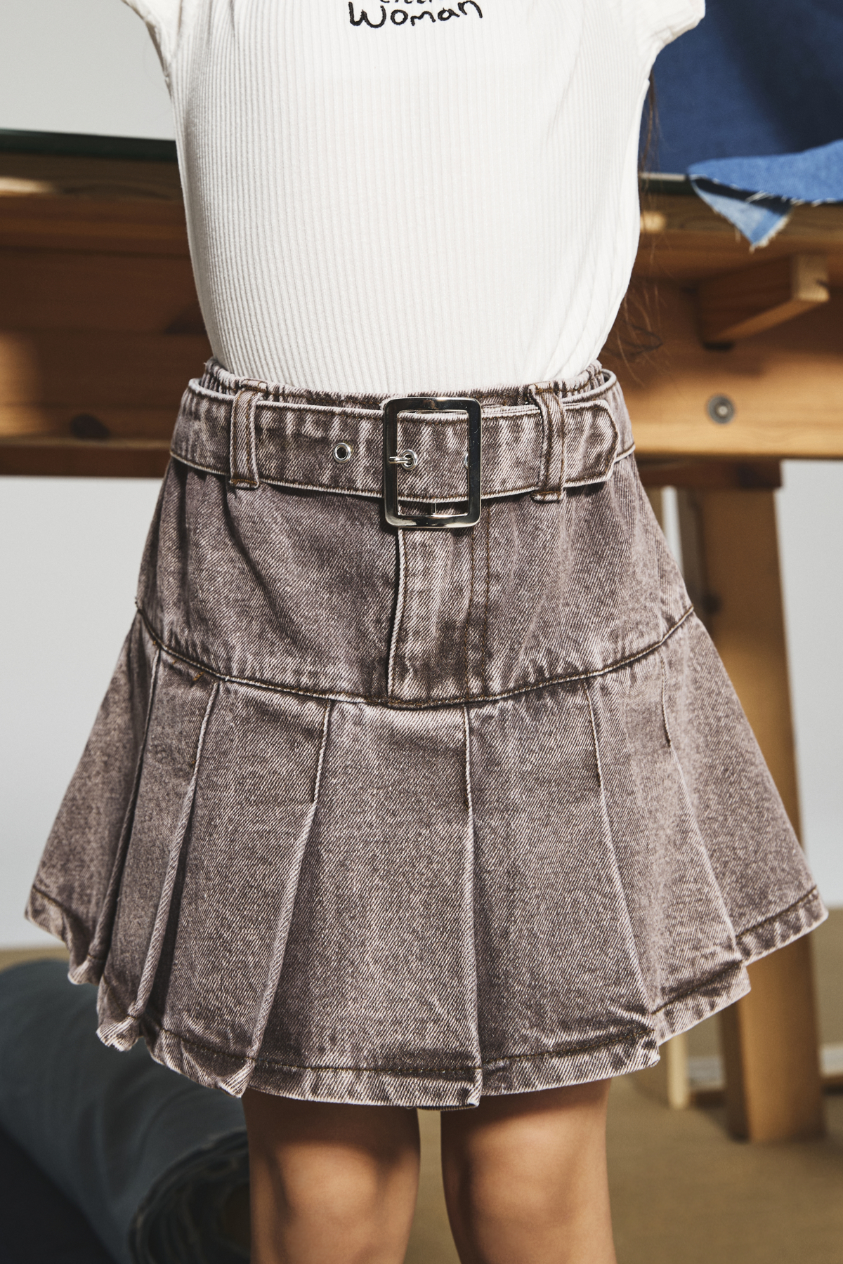 Smoky Quartz Denim Skirt - LAK010 | GENTLE LITTLEWOMAN Smoky Quartz Denim Skirt - LAK010 | GENTLE LITTLEWOMAN