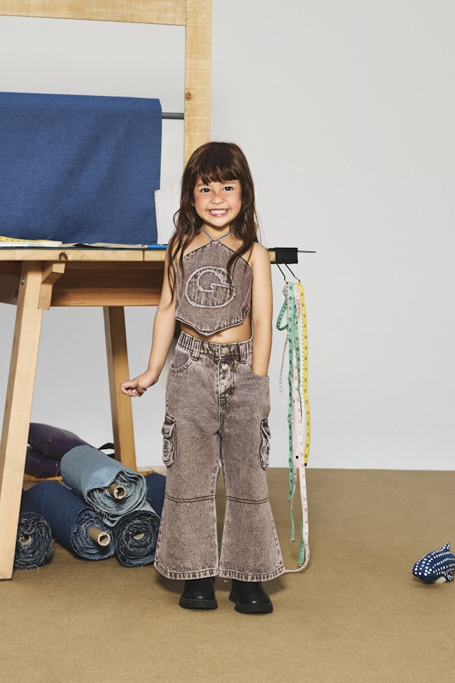 Smoky Quartz Halter Neck Denim Top - LAT018 - image
