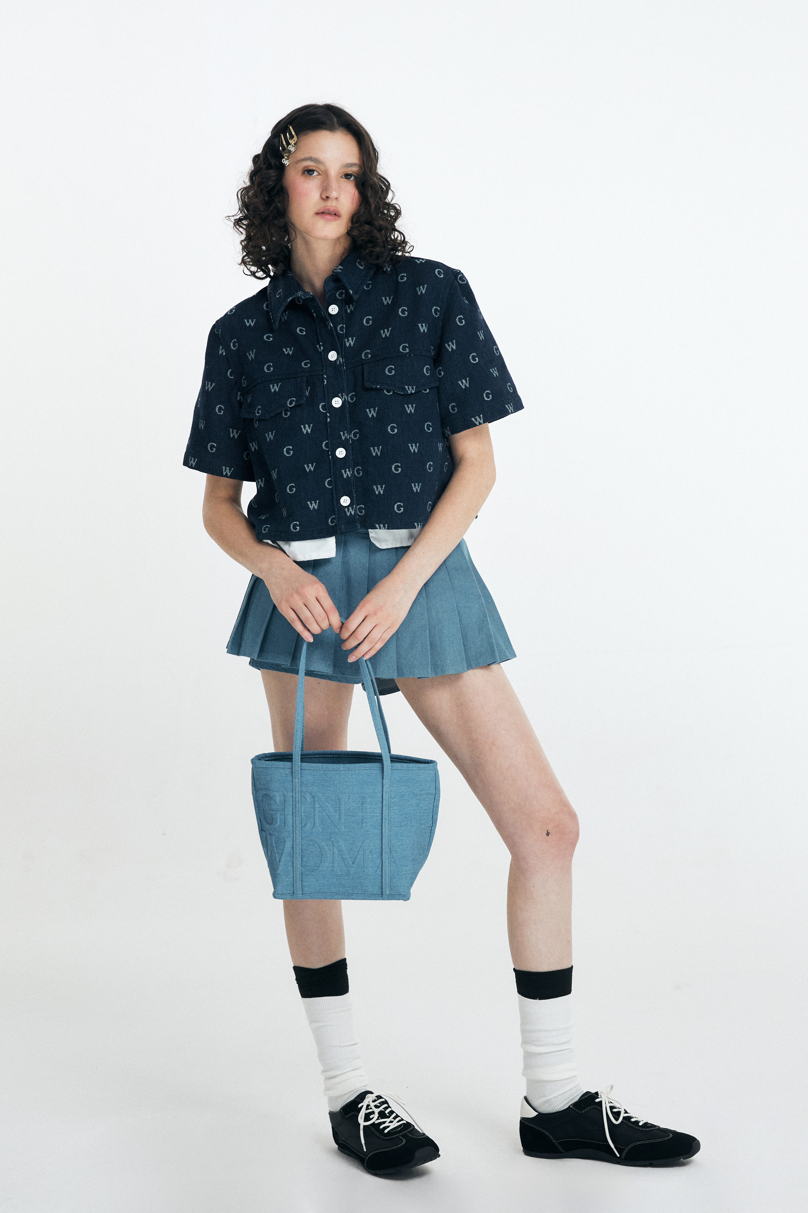 新作【GENTLEWOMAN】DENIM SOIREE HAULER デニム トートバッグ Girlshop | Gentlewoman สี blue 💙 DENIM LEATHER SOIREE