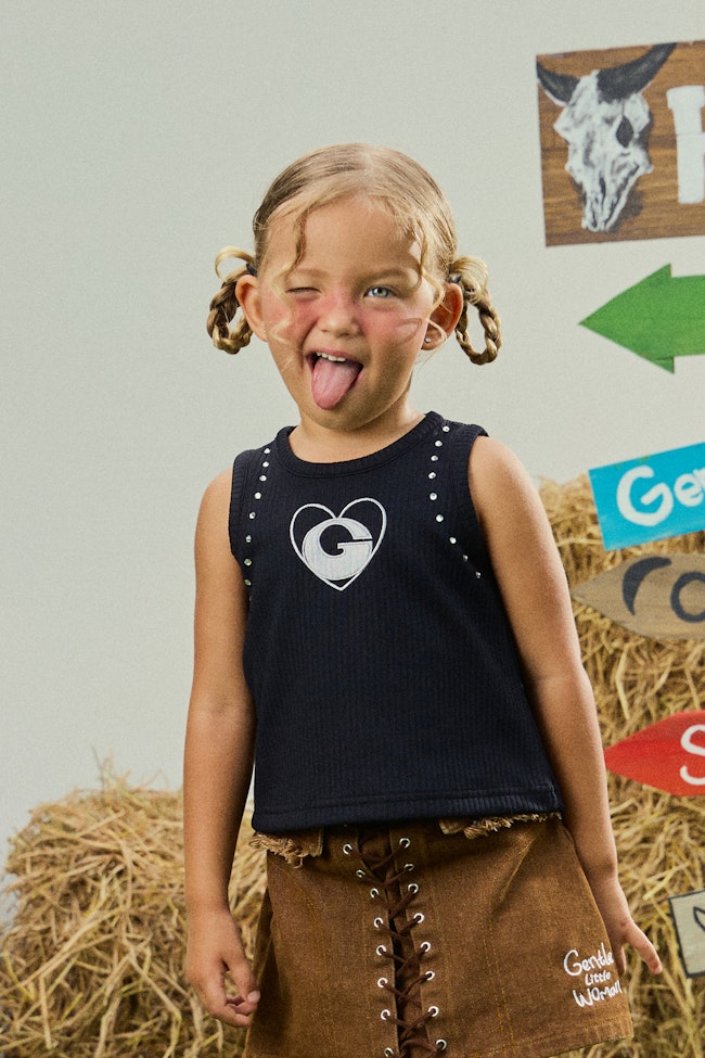 Cactus Cuddles Sleeveless Top : Black - LTT090 - image
