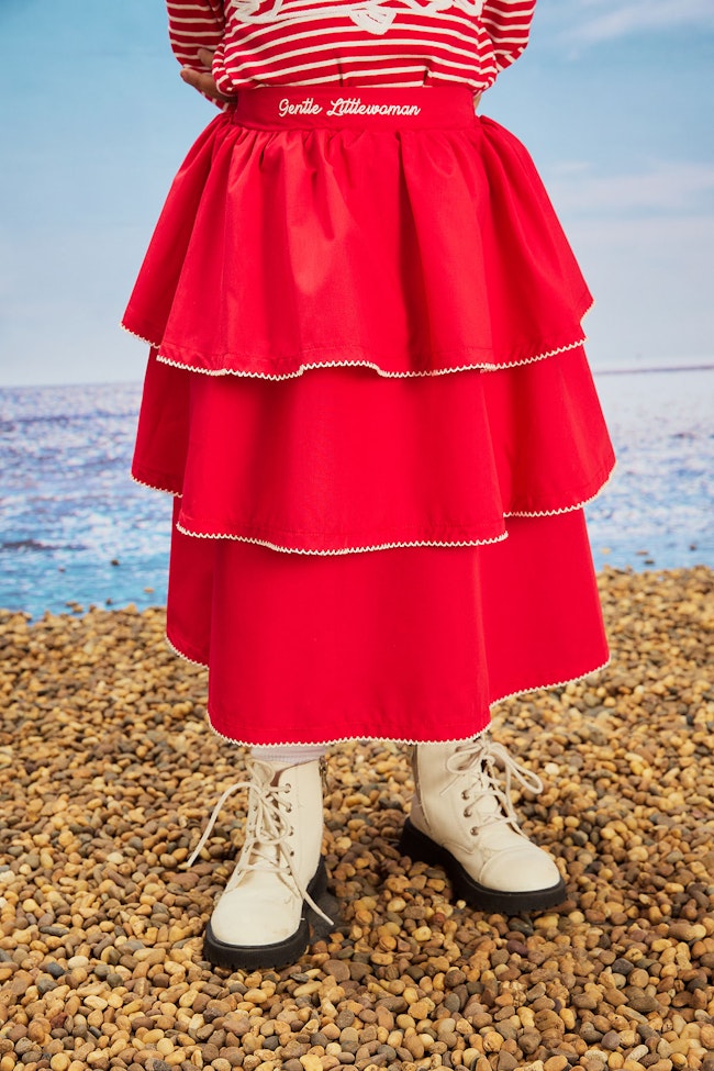 Ocean Hues Skirt : Red - LW22051.2 - image