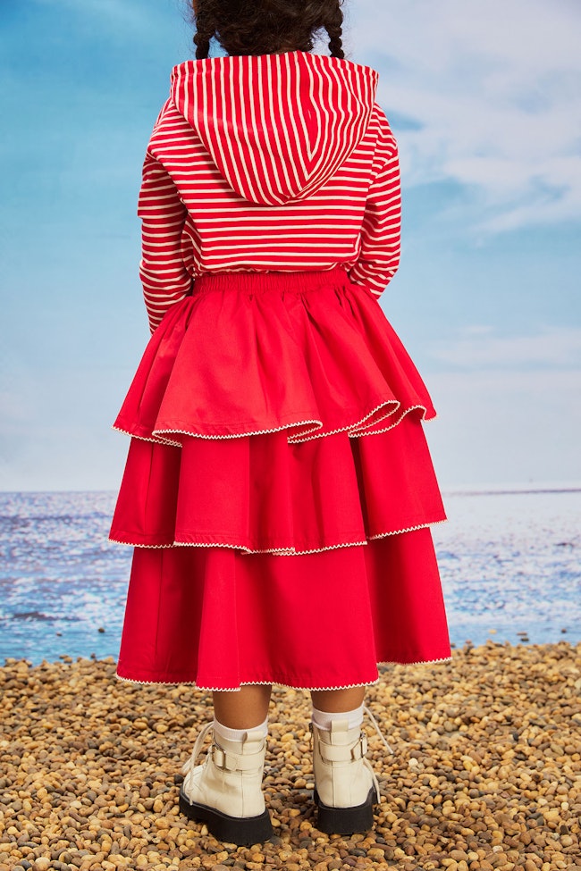 Ocean Hues Skirt : Red - LW22051.2 - image