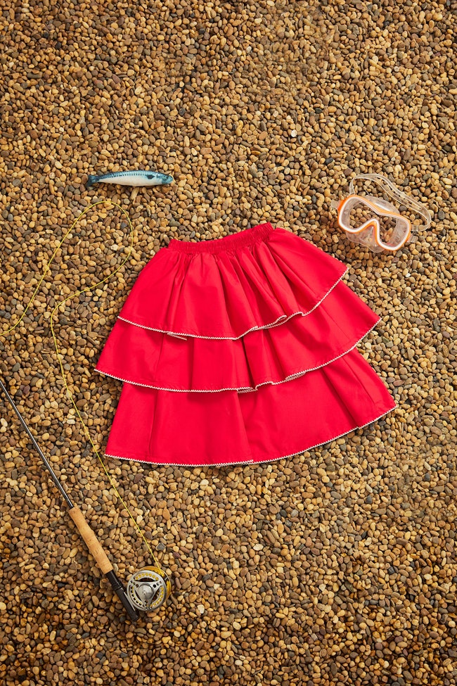Ocean Hues Skirt : Red - LW22051.2 - image
