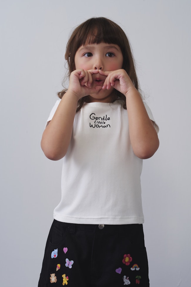 Gentle Littlewoman Baby Tee : White - LTT082.2 - image
