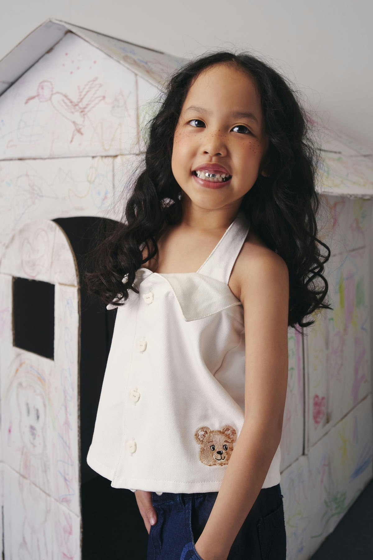 Glowdy Halter Neck Denim Top - LW22119 - image