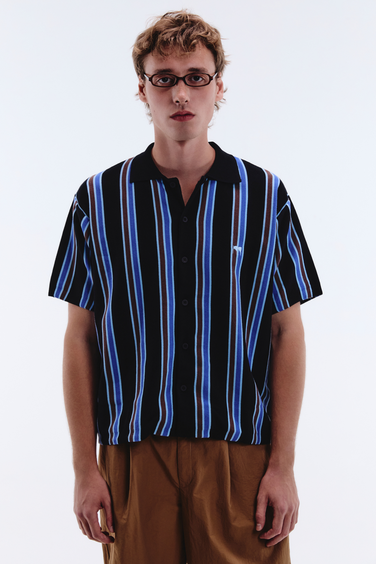 Stripes Knit Polo Top | MATTER MAKERS