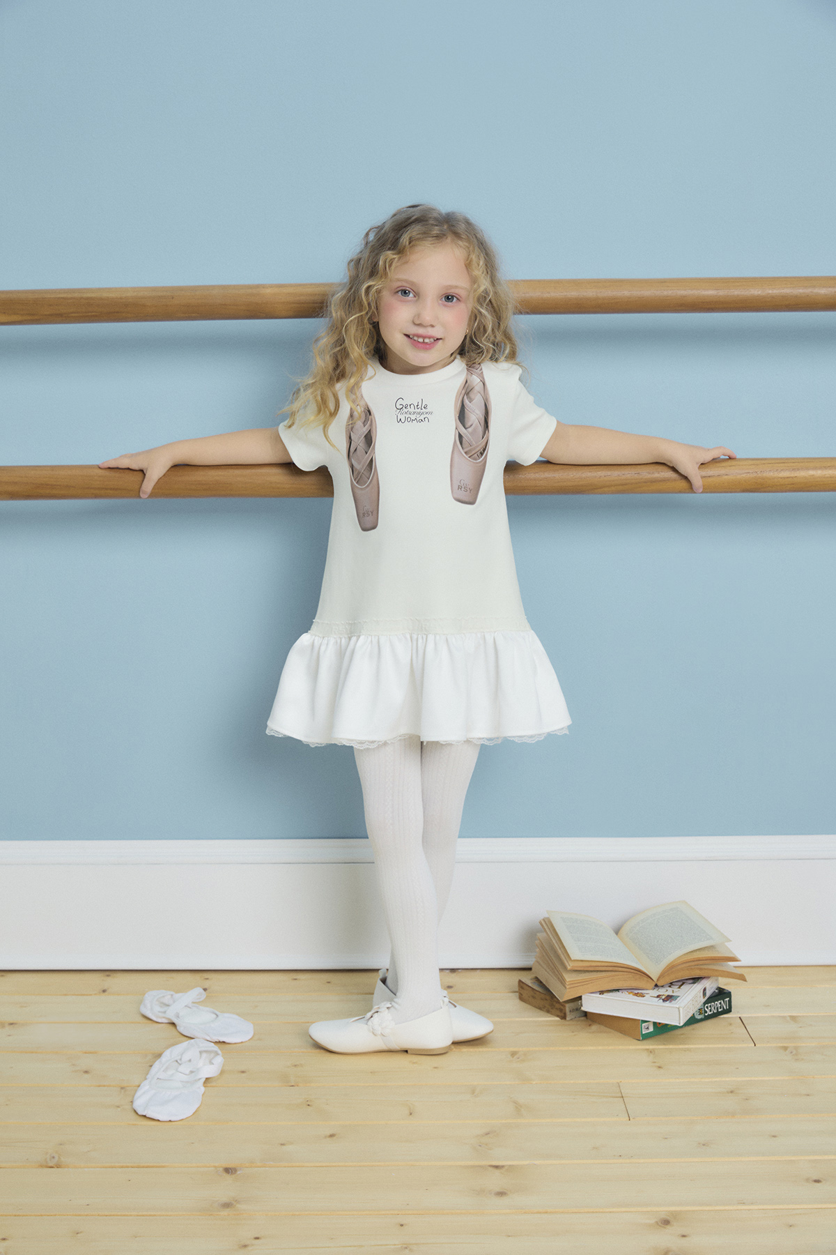 LITTLE BALLERINA DRESS ホワイト 美品】LITTLE BALLERINA ドレス バレエ ホワイト Little
