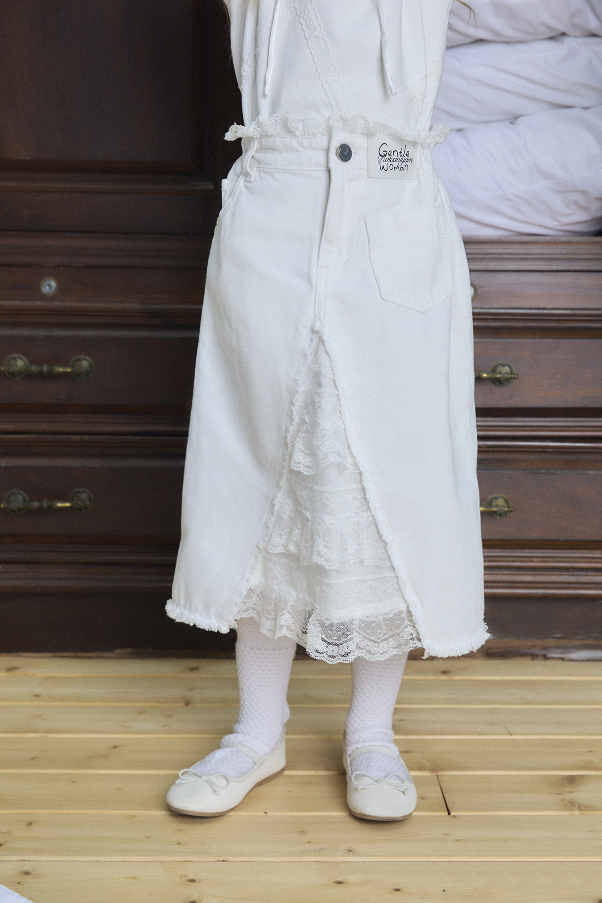 Maison Blanche Denim Maxi Skirt - LW22197 | GENTLE LITTLEWOMAN