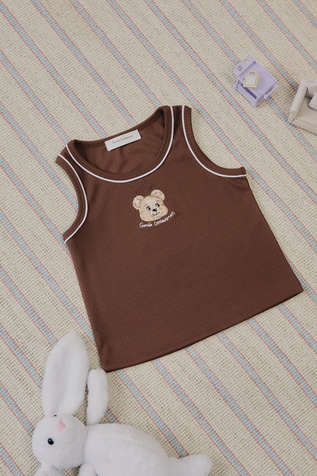 Glowdy Sleeveless Tank Top : Brown - LW22397 - image