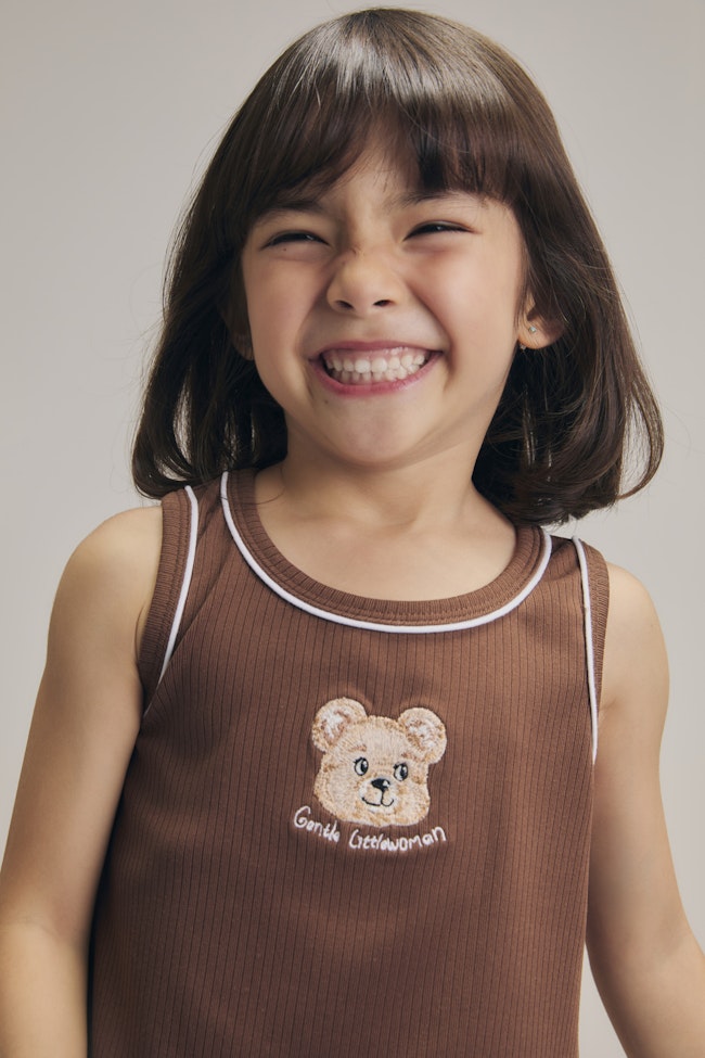 Glowdy Sleeveless Tank Top : Brown - LW22397 - image