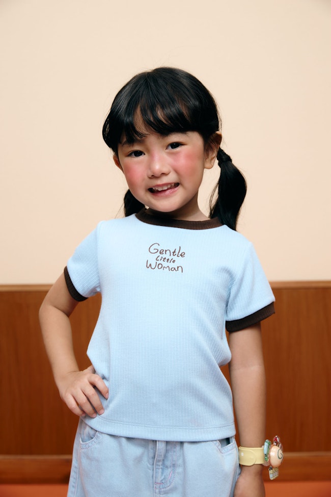 Pale Blue Baby Tee - LW22337 - image