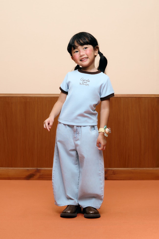 Pale Blue Baby Tee - LW22337 - image