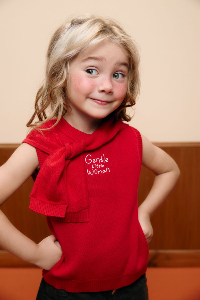 Cherry Prepette Club Knit Top - LW22313.1 - image