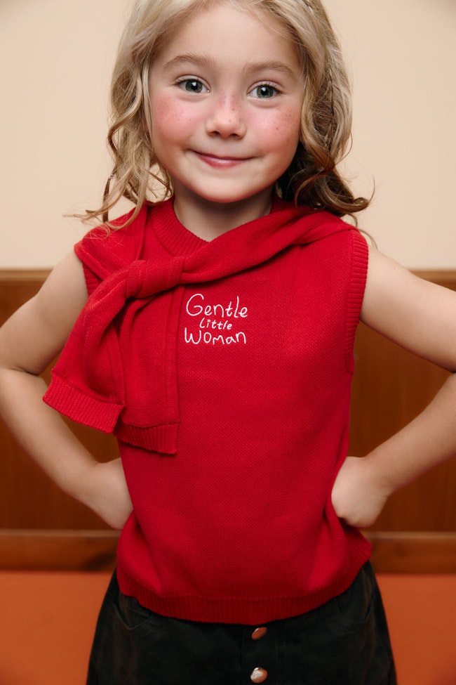 Cherry Prepette Club Knit Top - LW22313.1 - image