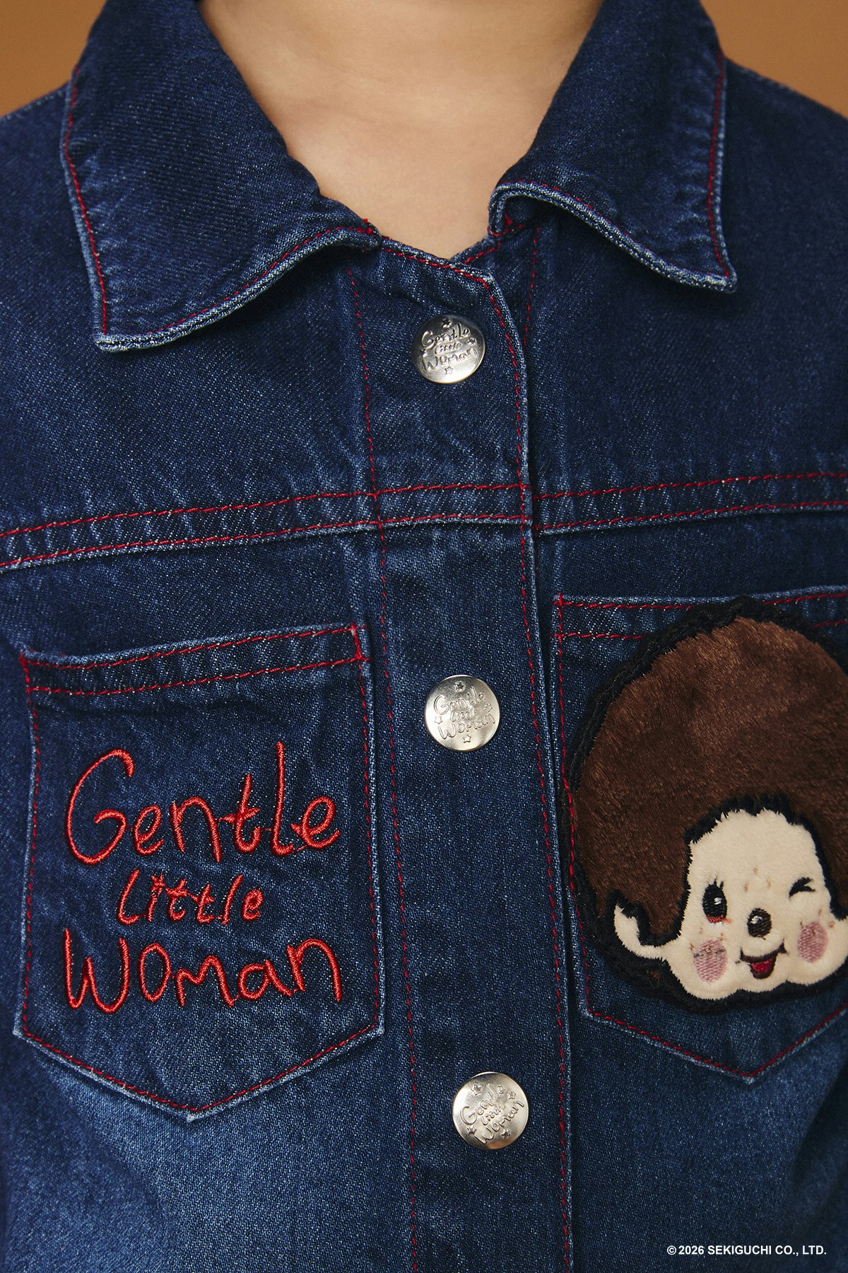 Monchhichi Puff Sleeves Denim Top - LW22401 - image