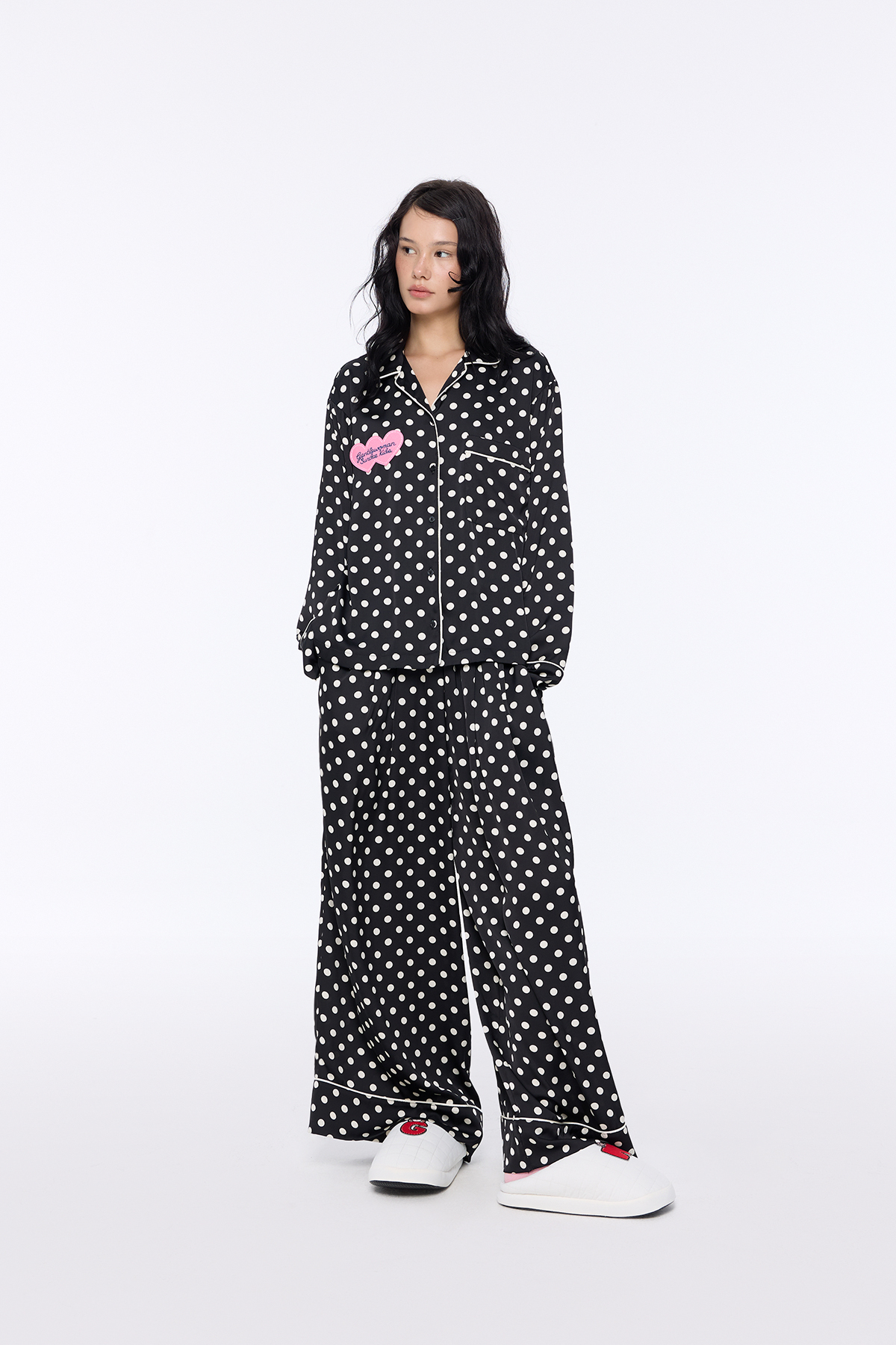 Midnight Polka Satin Shirt - GW26213