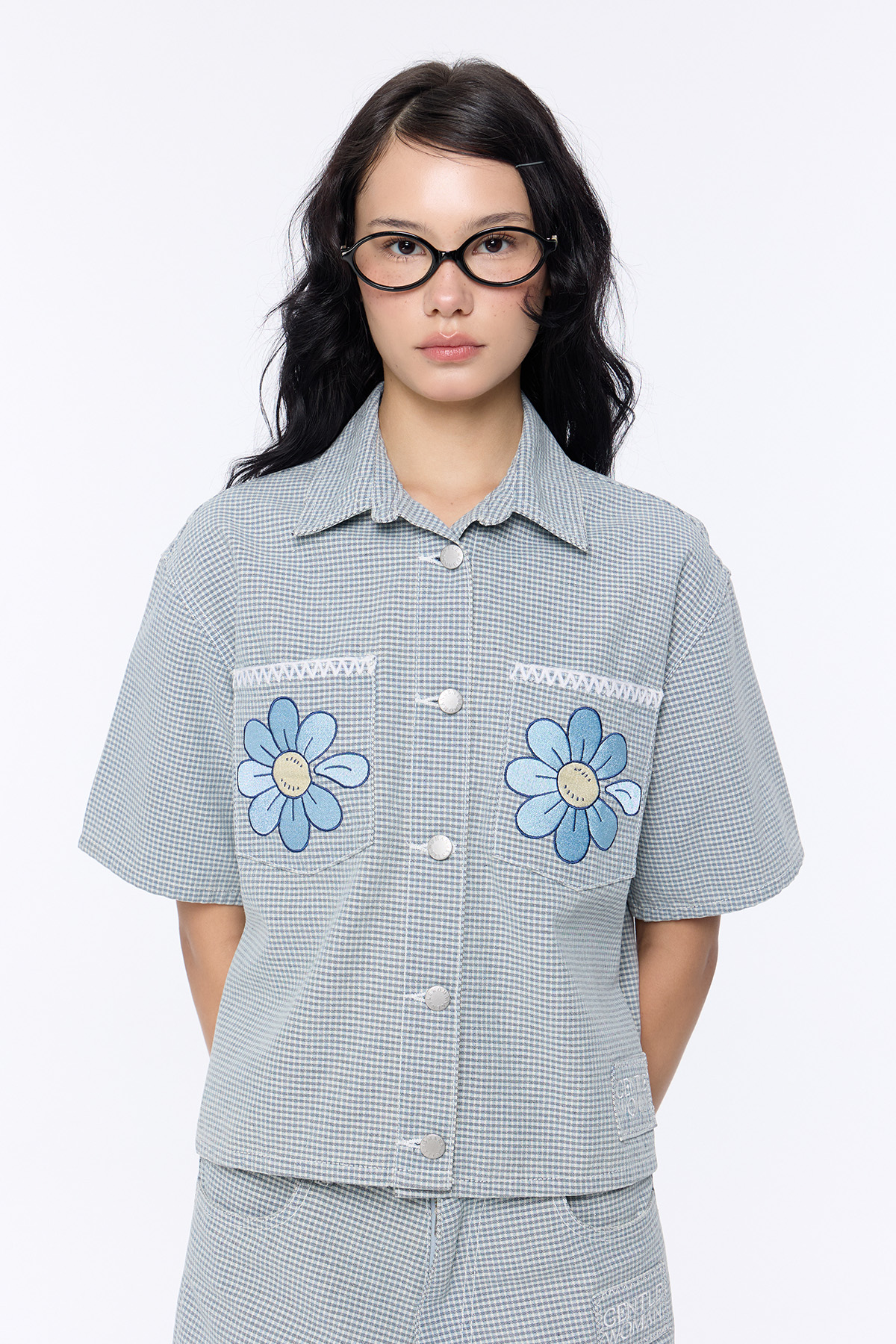 Cloud waffle denim Shirt - GW25863