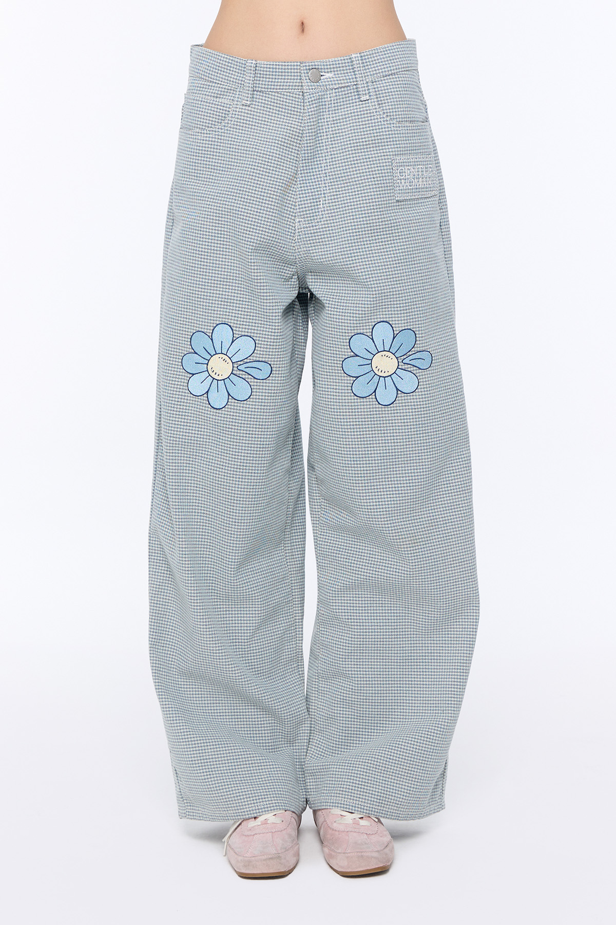 Cloud waffle denim TROUSERS - GW25864