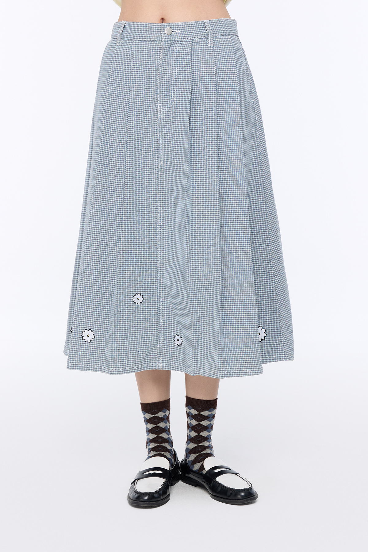 Cloud waffle denim Skirt - GW25865