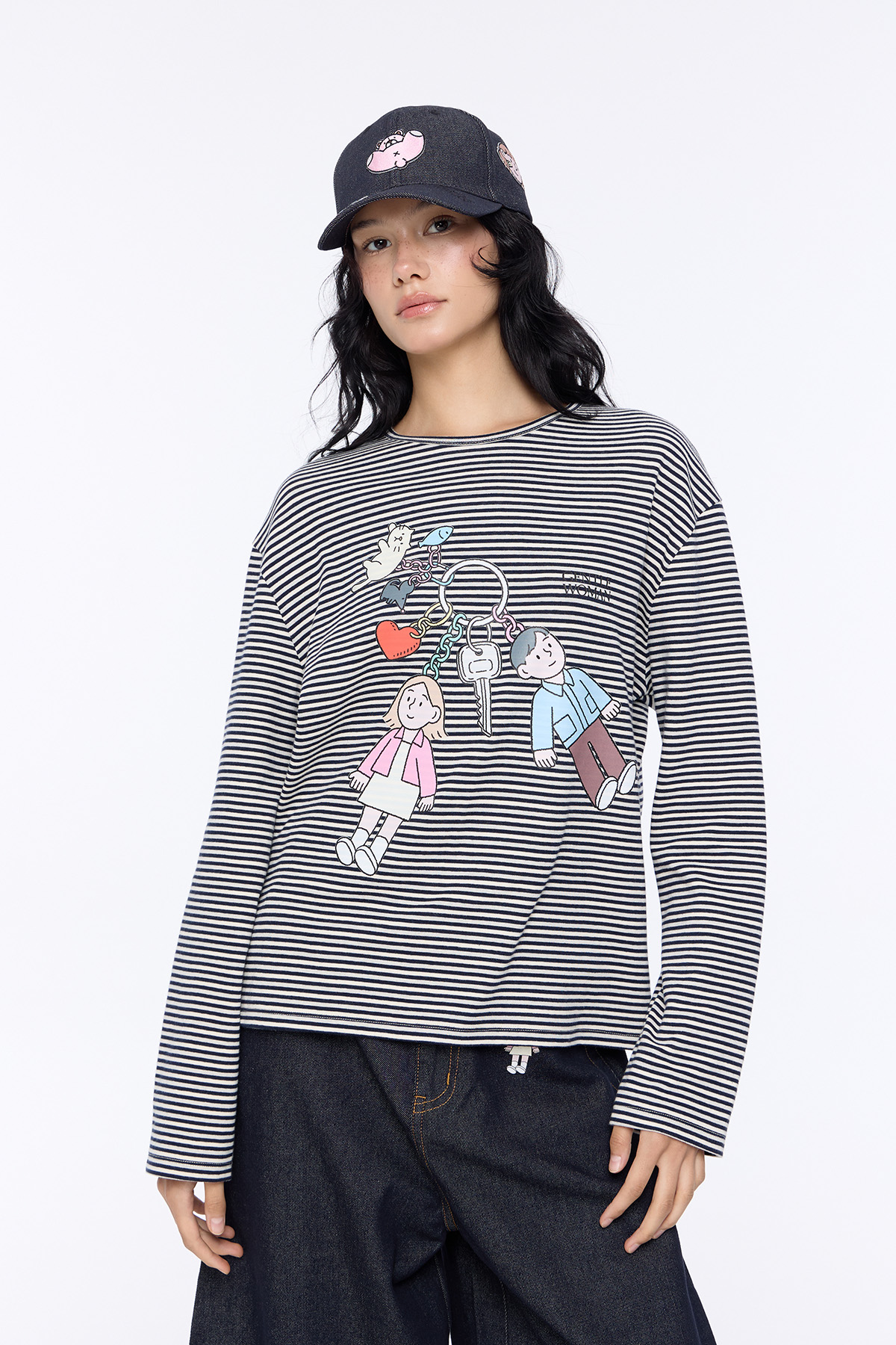 SUNDAE KIDS Keychain Stripe Longsleeve Top - GW26203