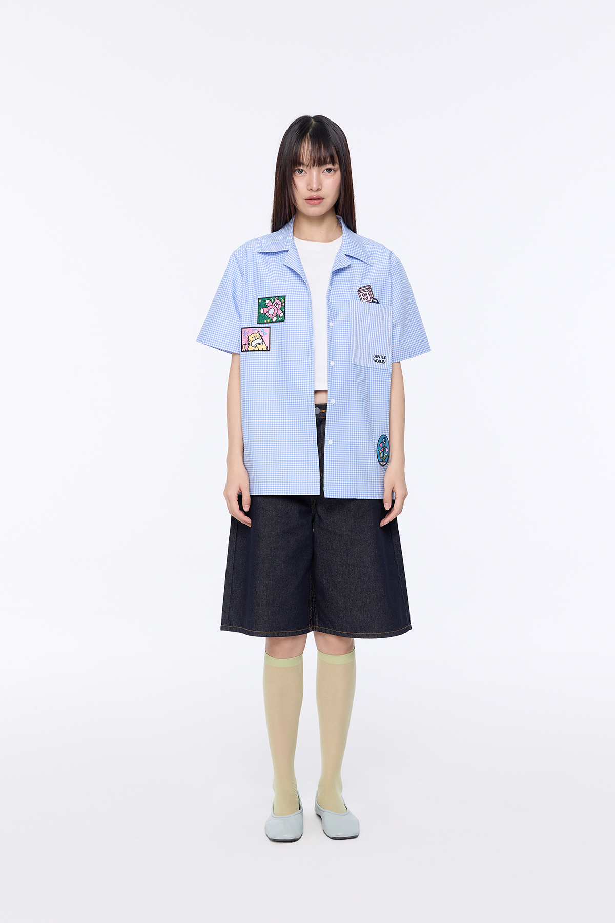 Blue Check Patch Shirt - GW26201