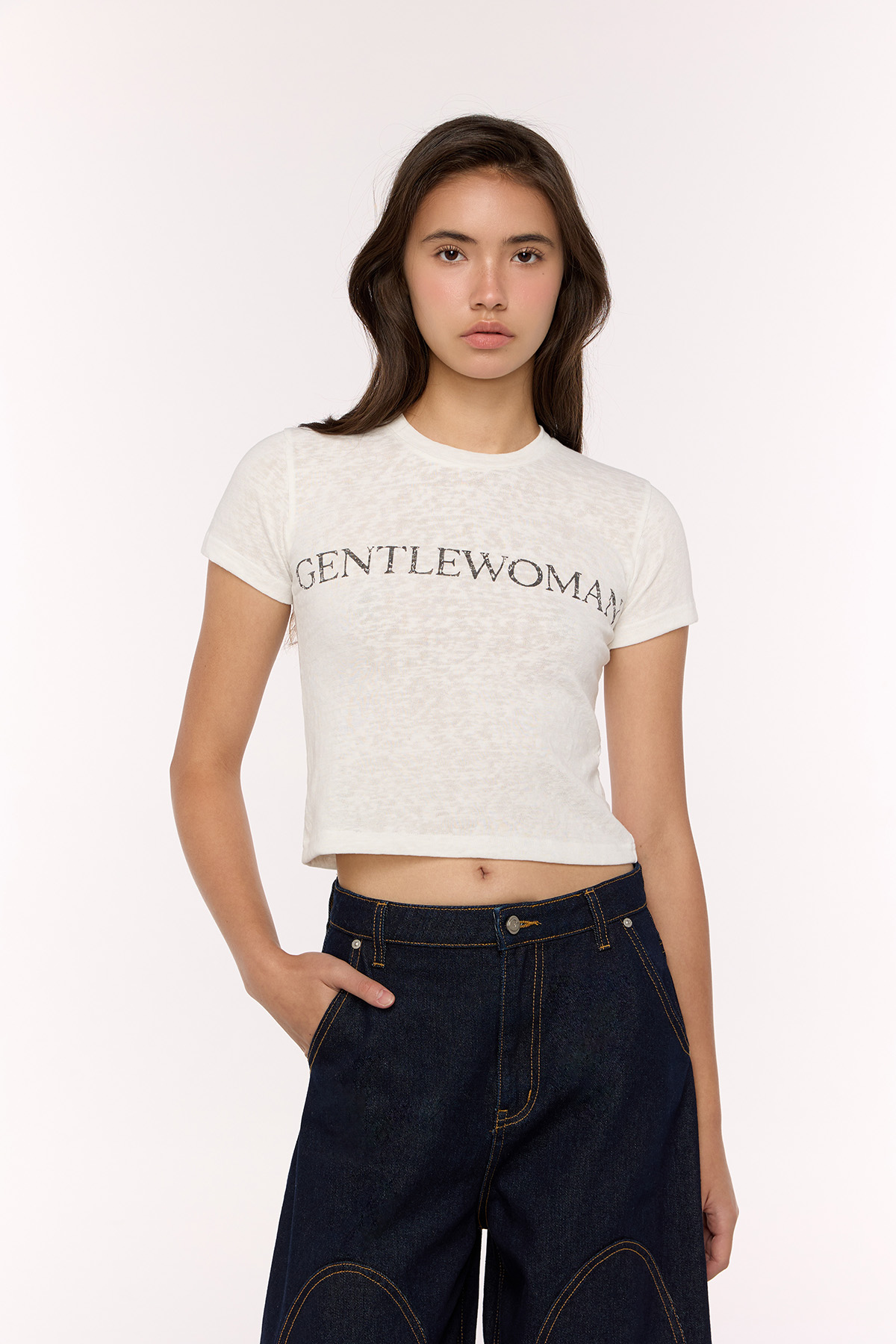 Everyday Fade Baby Tee : White - GW26724