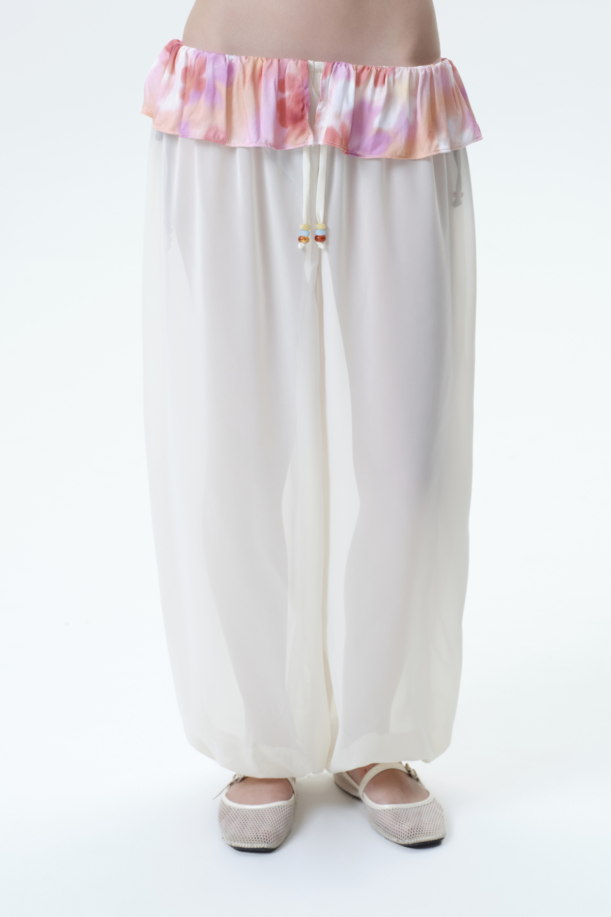 Sheer Petal Haze Balloon Trousers - GW26344